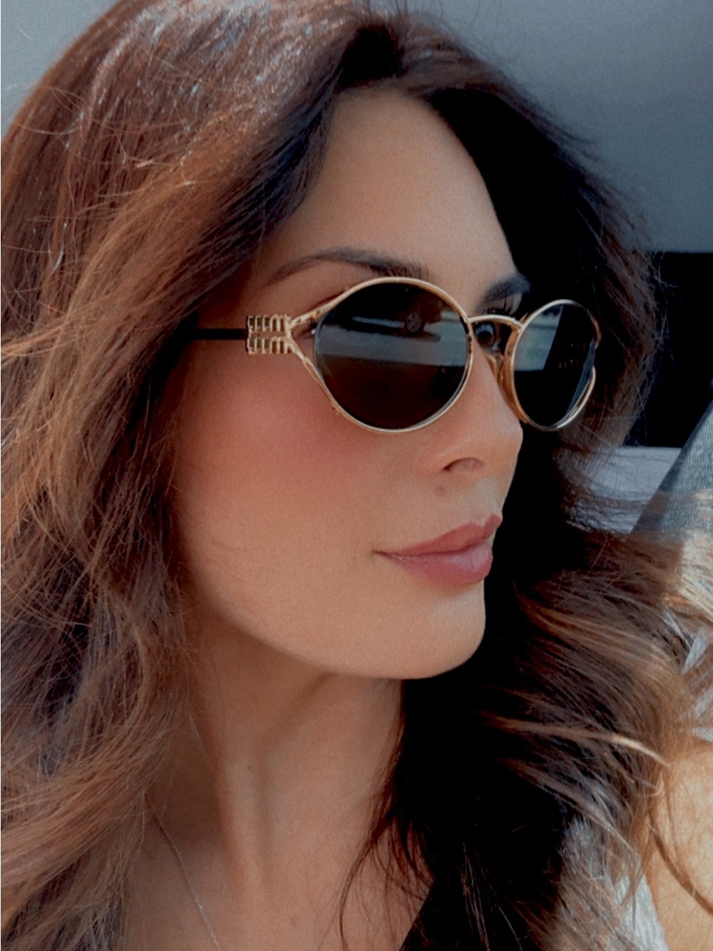 Miu miu sunglasses-Gold Frame Black Lens Women's Sunglasses